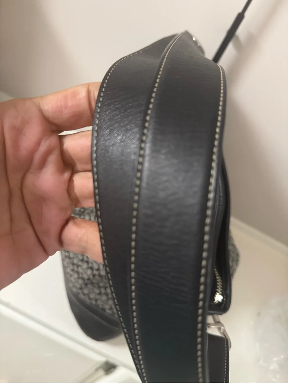 Coach Black and Gray Signature small C HoBo Jacquard Shoulder Bag